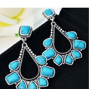 NWT
Silver and Faux Turquoise
Dangle Earrings